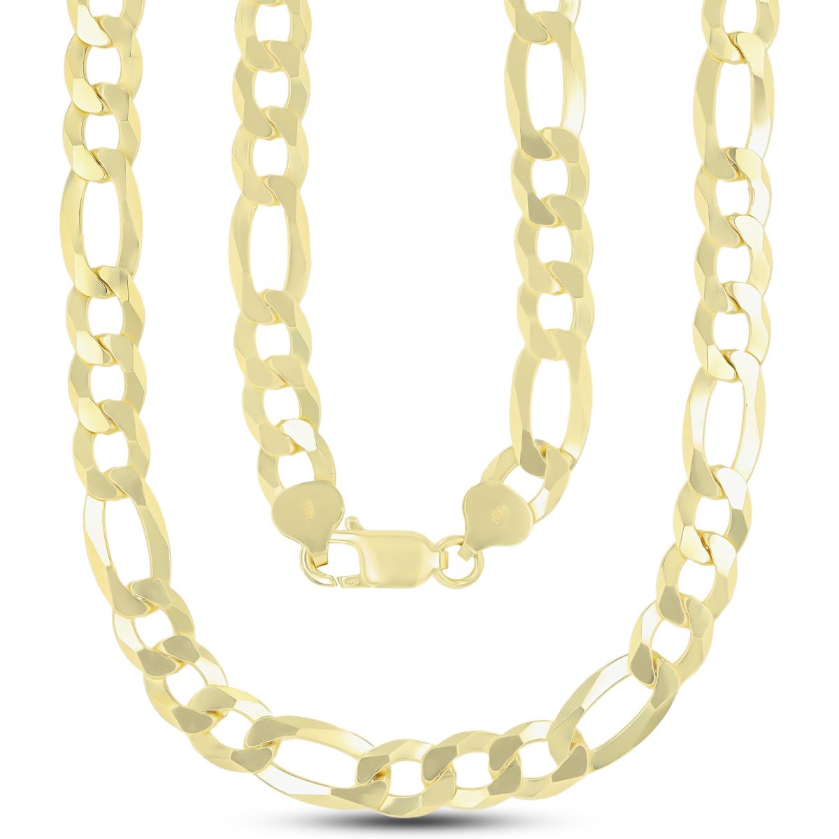Sterling Silver Yellow 200 Figaro 22" Chain
