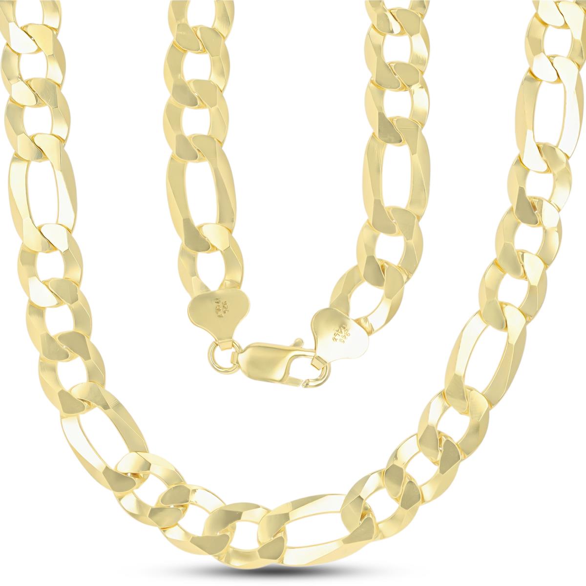 Sterling Silver Yellow 280 Figaro 24" Chain 