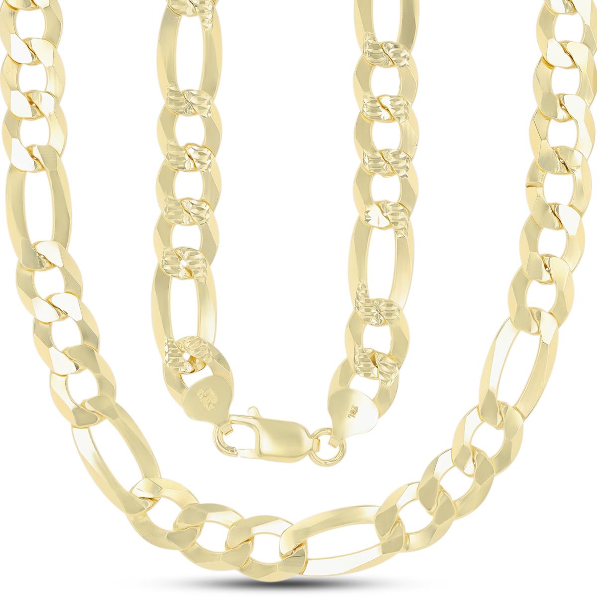 Sterling Silver Yellow DC 250 Figaro 24"Chain 