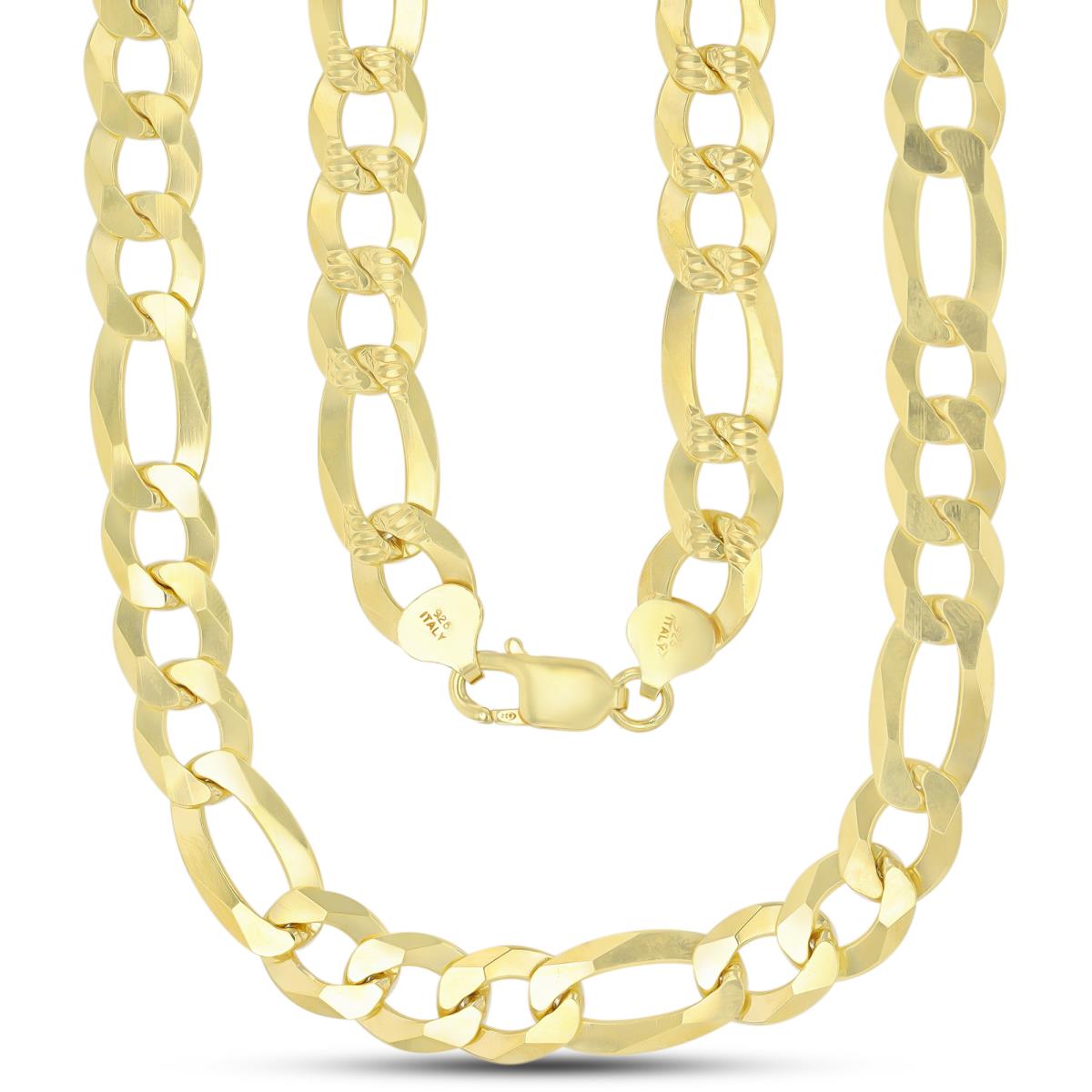 Sterling Silver Yellow DC 280 Figaro 28"Chain 