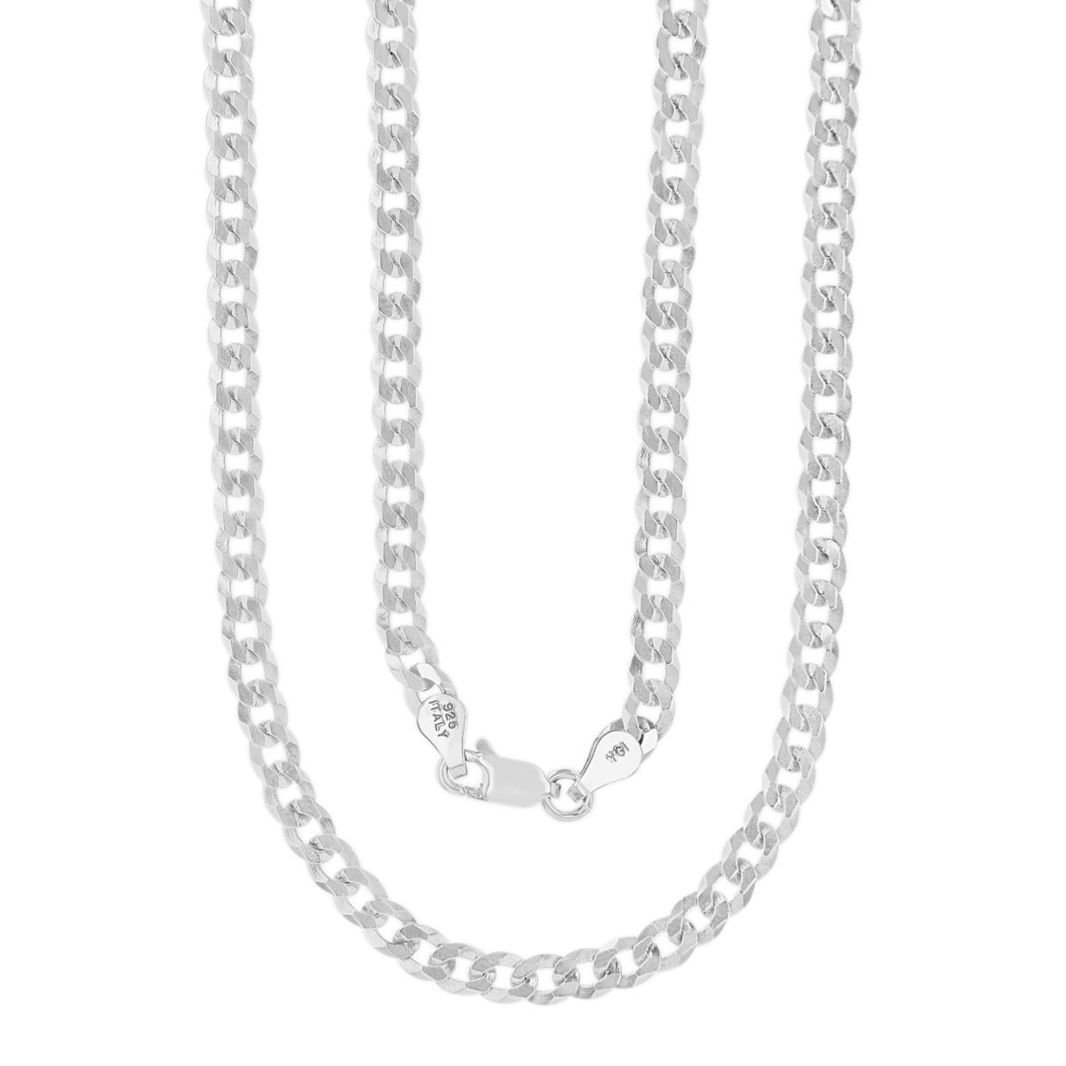 Sterling Silver Rhodium 18" 100 Flat Curb Chain