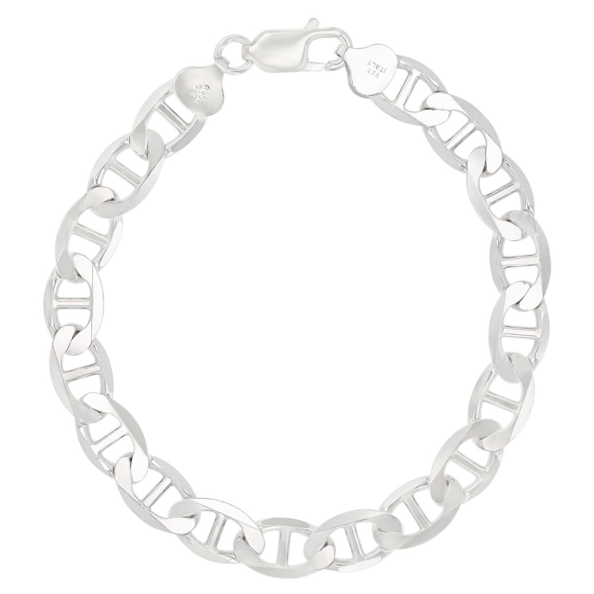 Sterling Silver Rhodium 200 Flat Mariner 8.5" Chain Bracelet