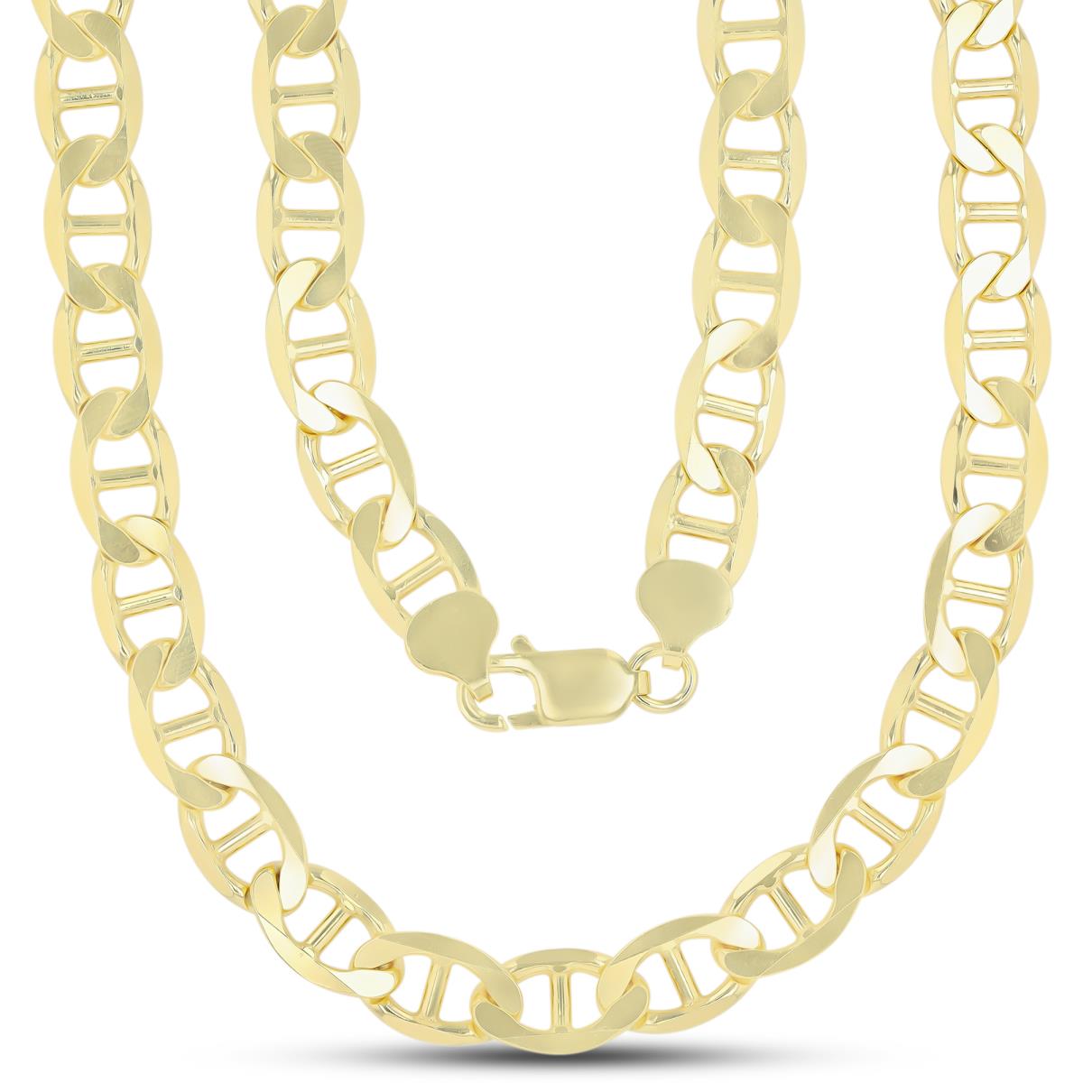 Sterling Silver Yellow 200 Flat Mariner 22" Chain