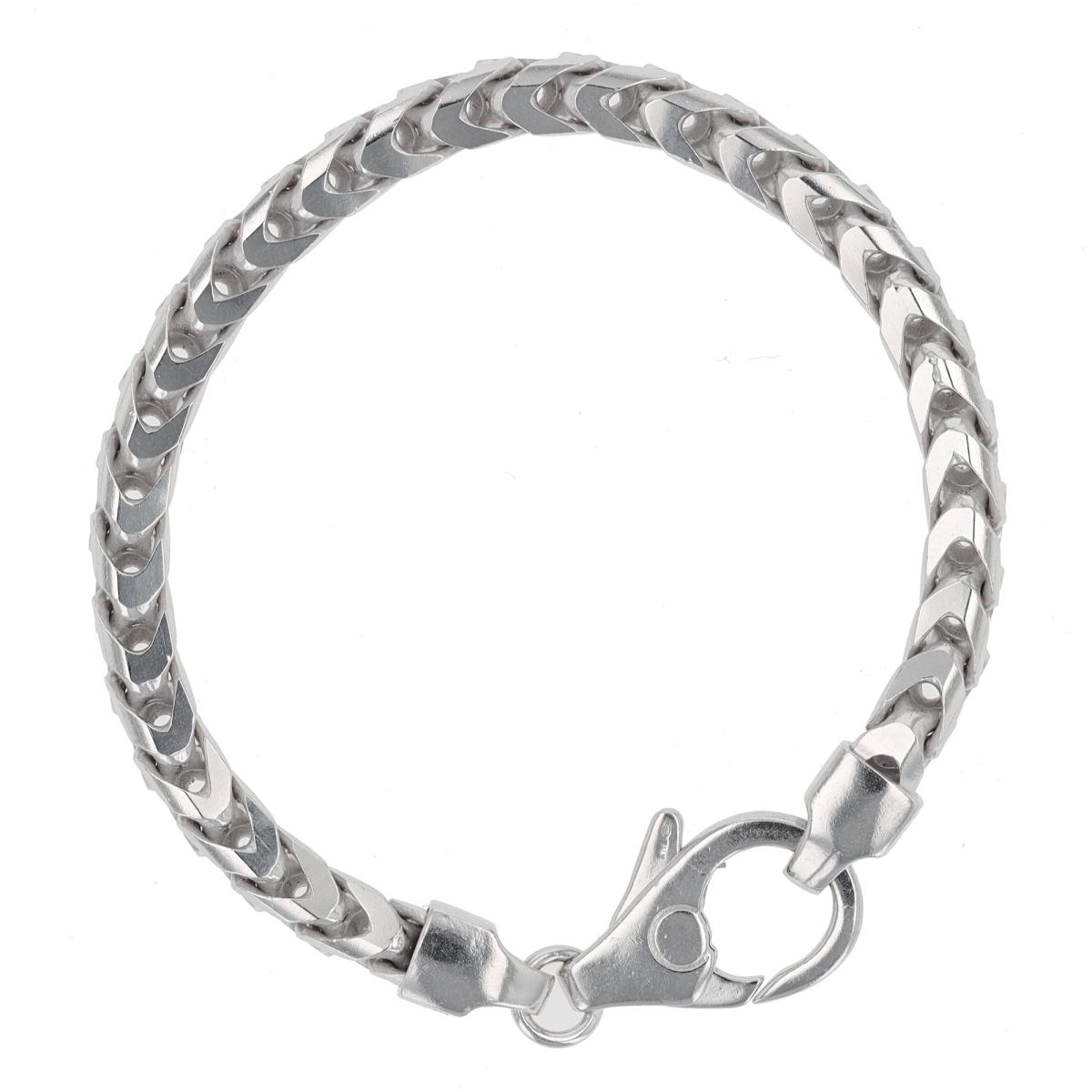 Sterling Silver Rhodium 600 Gauge Franco 9" Chain Bracelet