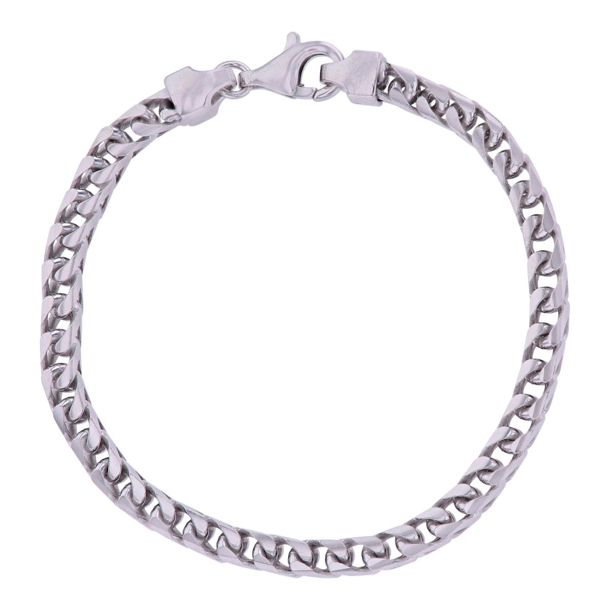 Sterling Silver Rhodium 700 Gauge Franco 9" Chain Bracelet