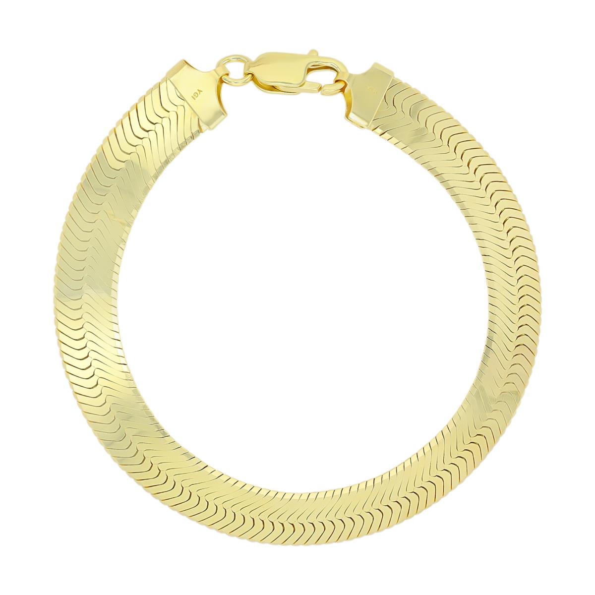 Sterling Silver Yellow 11.5mm 120 Herringbone 8.25" Chain Bracelet
