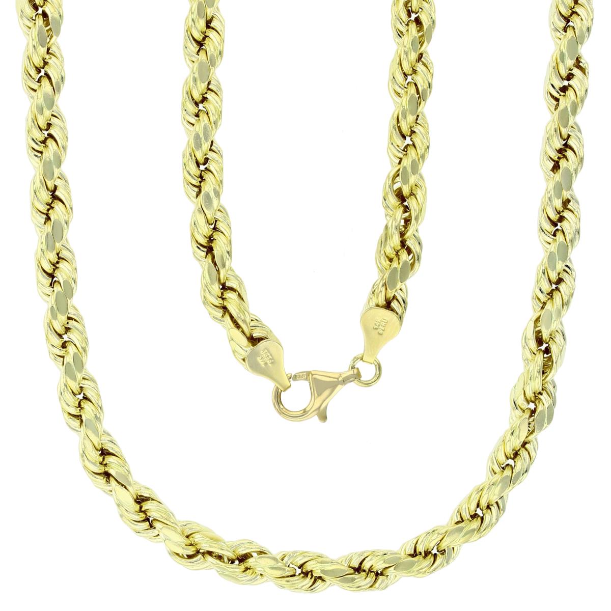 10K Yellow Gold 050 Diamond Cut Hollow Rope 24" Chain