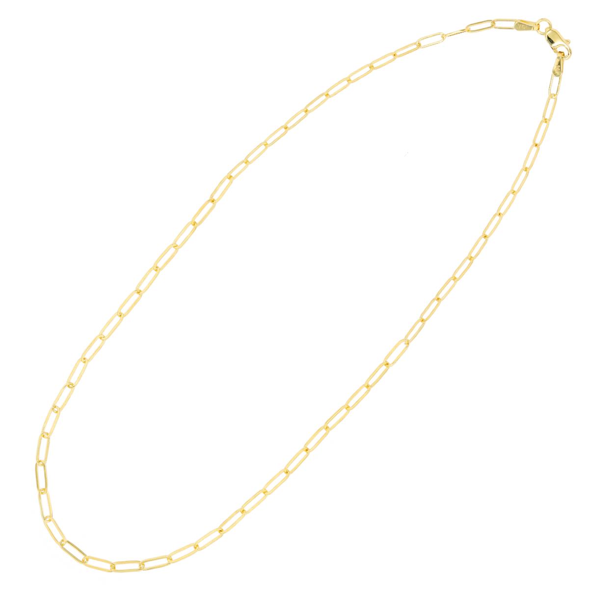 14K Yellow Gold 2.15mm 045 Paper Clip 18" Chain