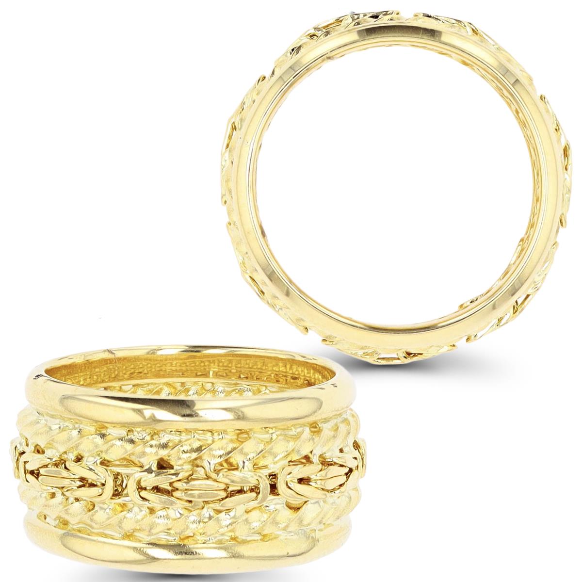 14K Yellow Gold 11mm Alt Link Band Ring