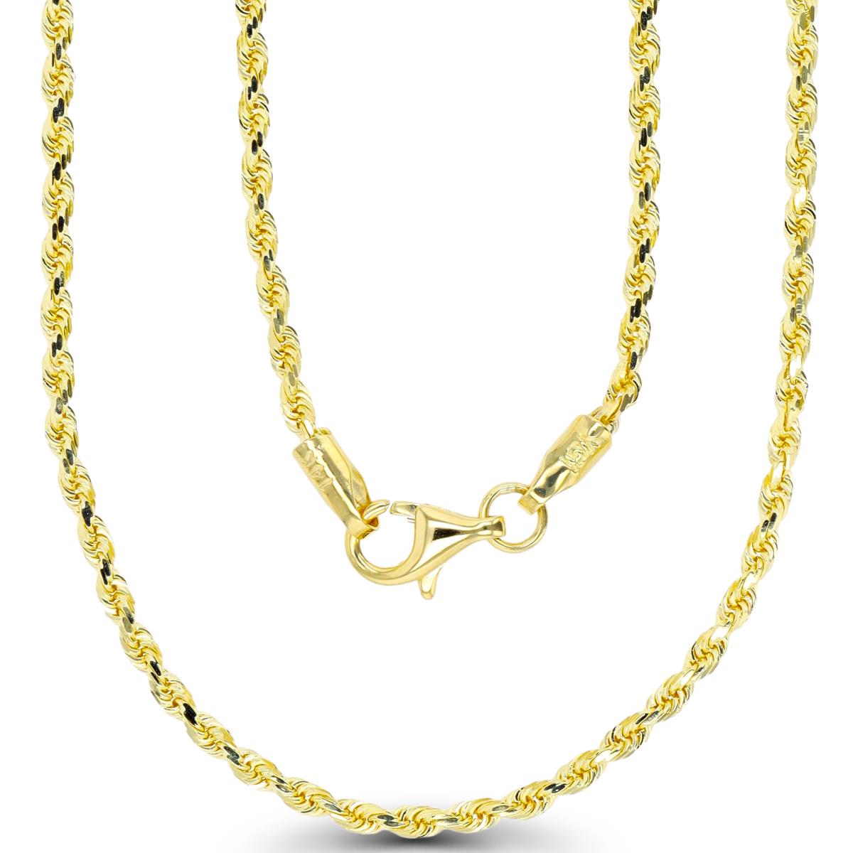14K Yellow Gold 1.60mm 014 DC Rope 18" Chain