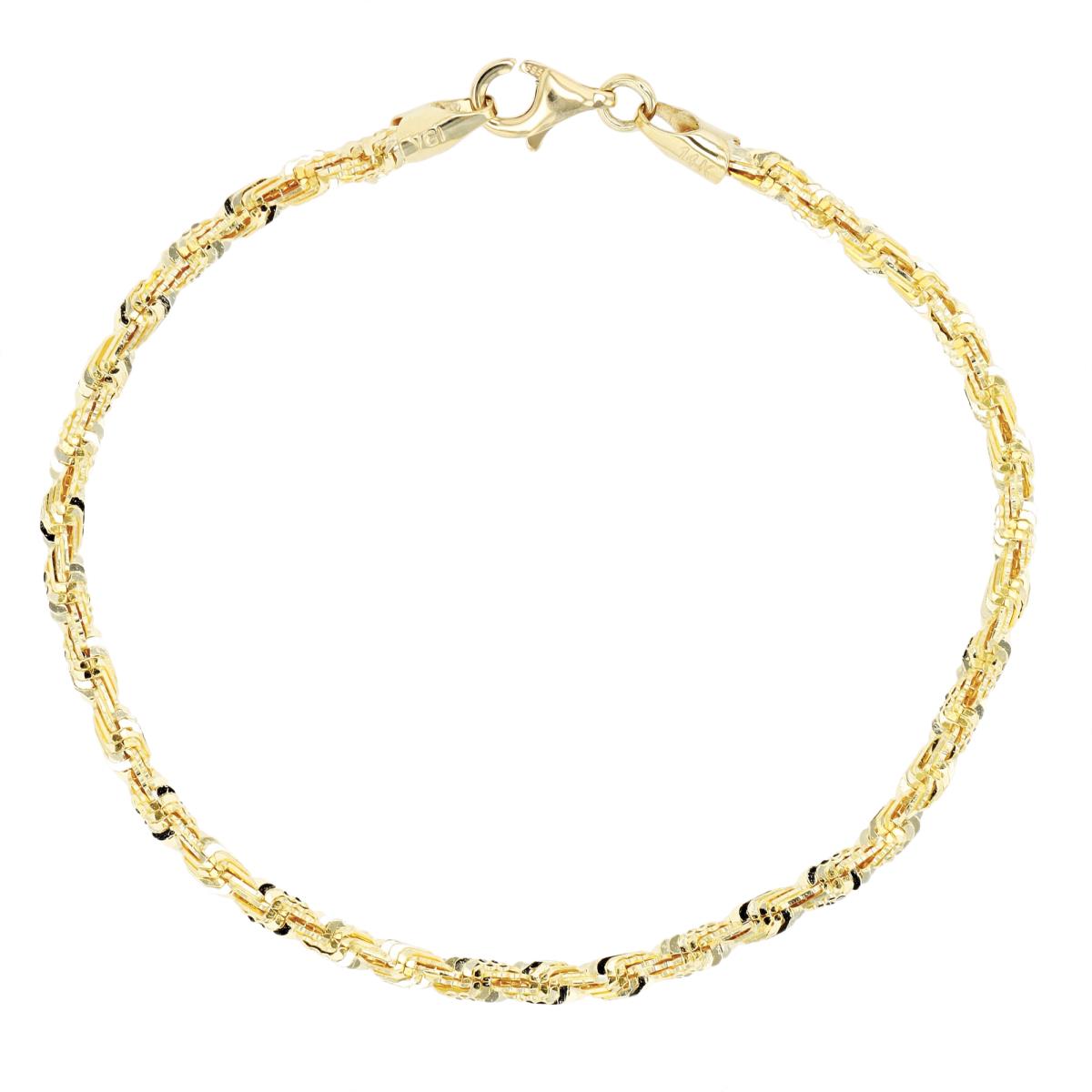 14K Yellow Gold 2.80mm 021 DC Sparkle Rope 7" Chain Bracelet