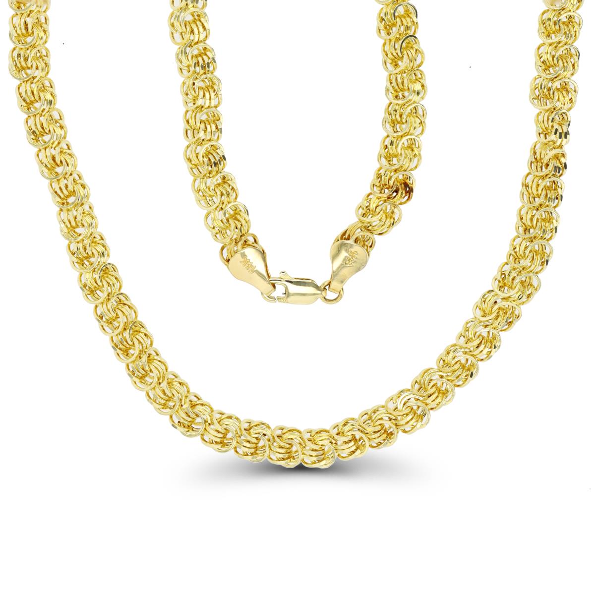 14K Yellow Gold 7mm Flat DC Round Link 17" Chain