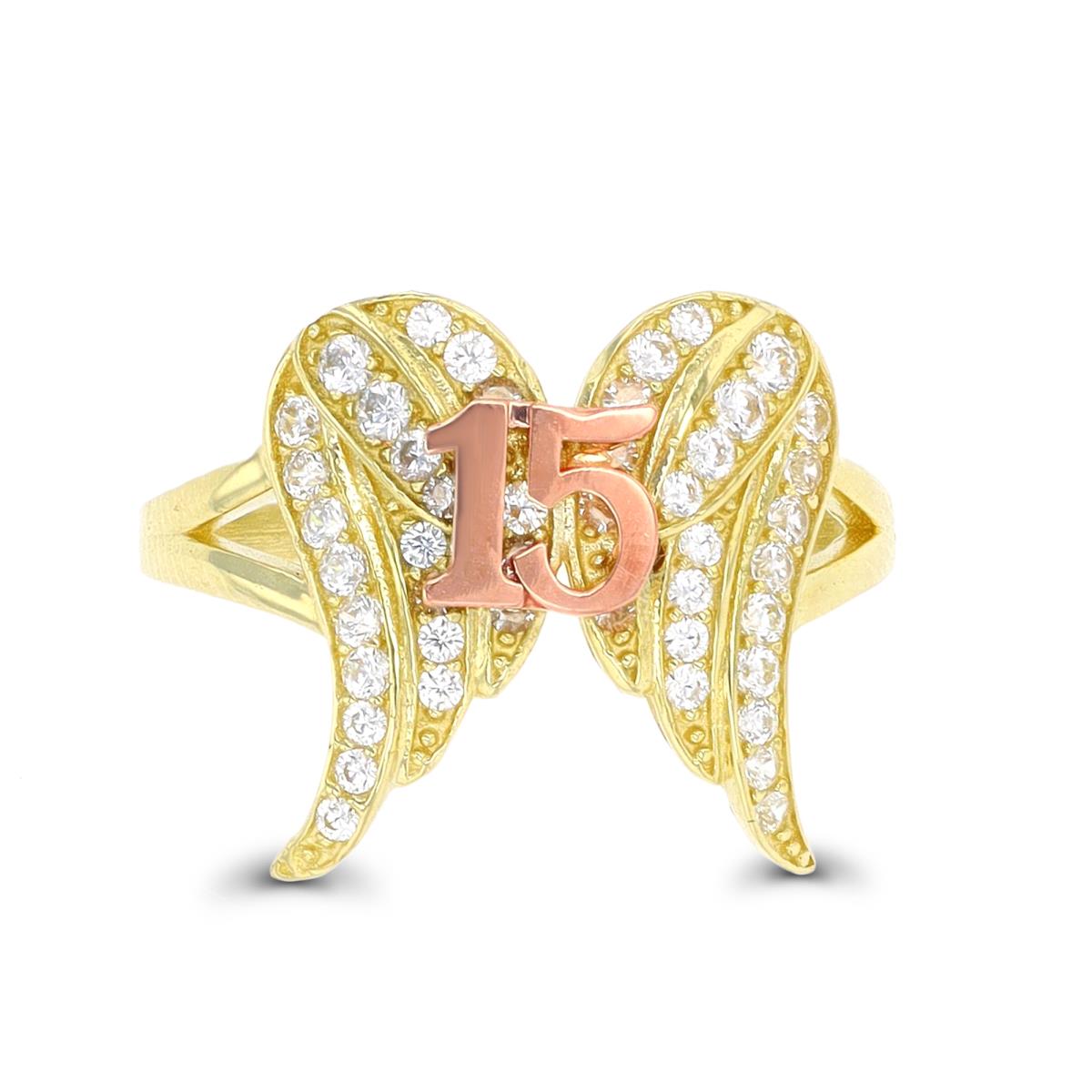 10K Yellow & Rose Gold Quinceanera Wing Fashion Ring