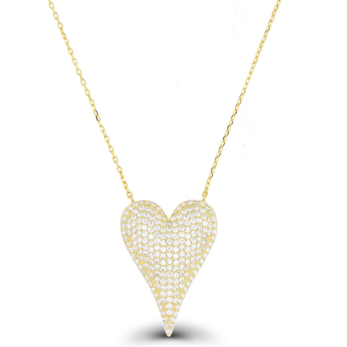 Sterling Silver Yellow Heart 18"+2" Necklace