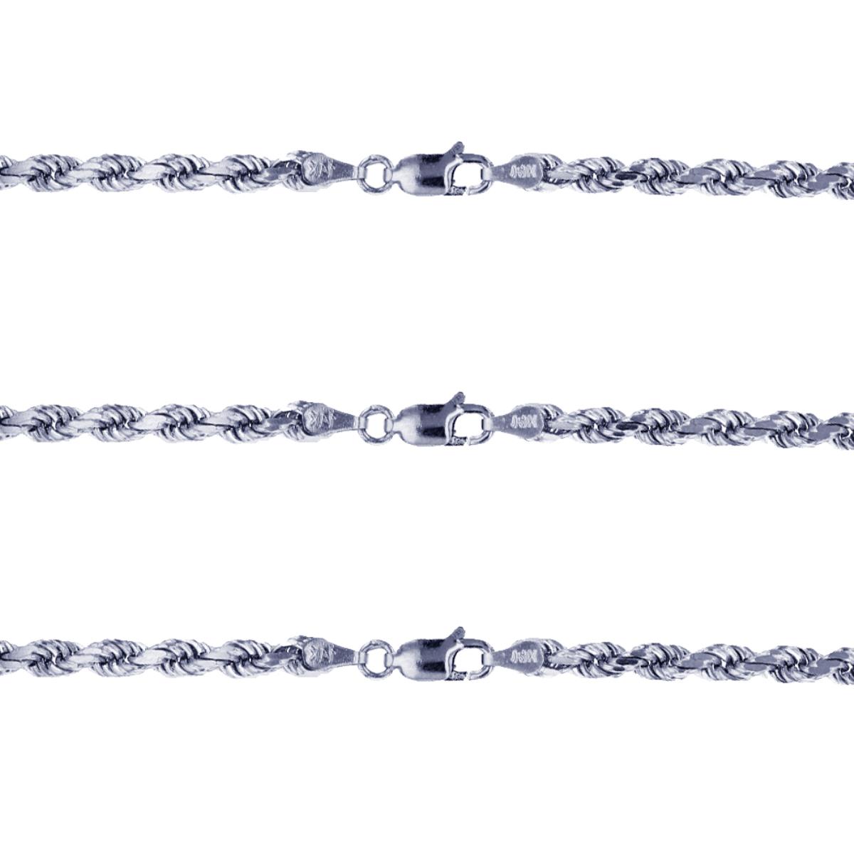 Sterling Silver Silver-Plated Ecoated 1.78mm 040 18"/20"/22" Rope Chain Set