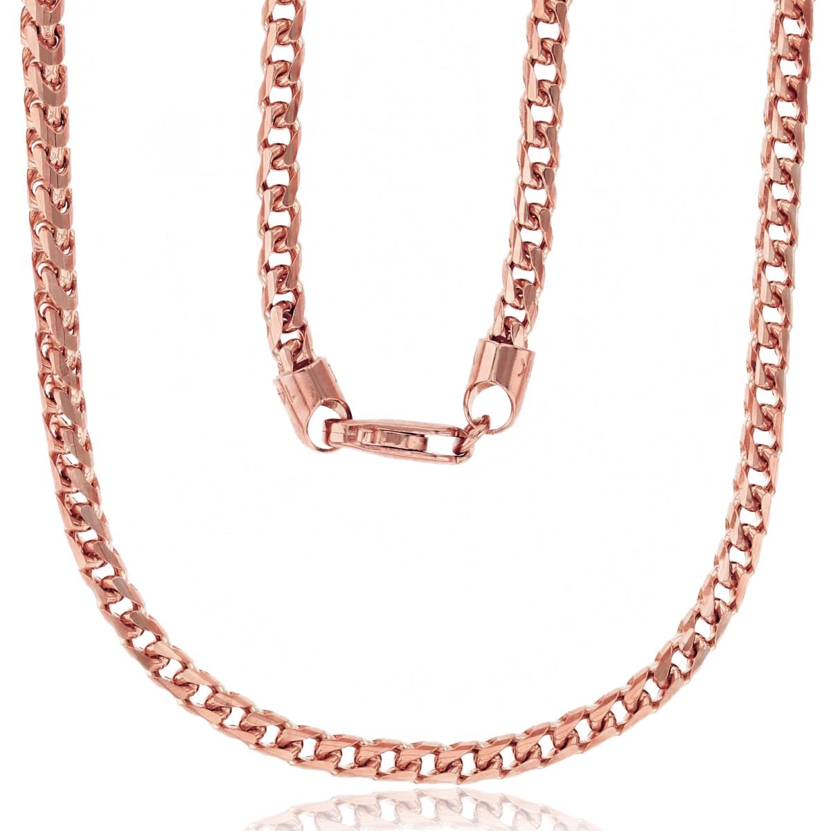 14K Rose Gold 4.00mm 24" Solid Franco 125 Chain