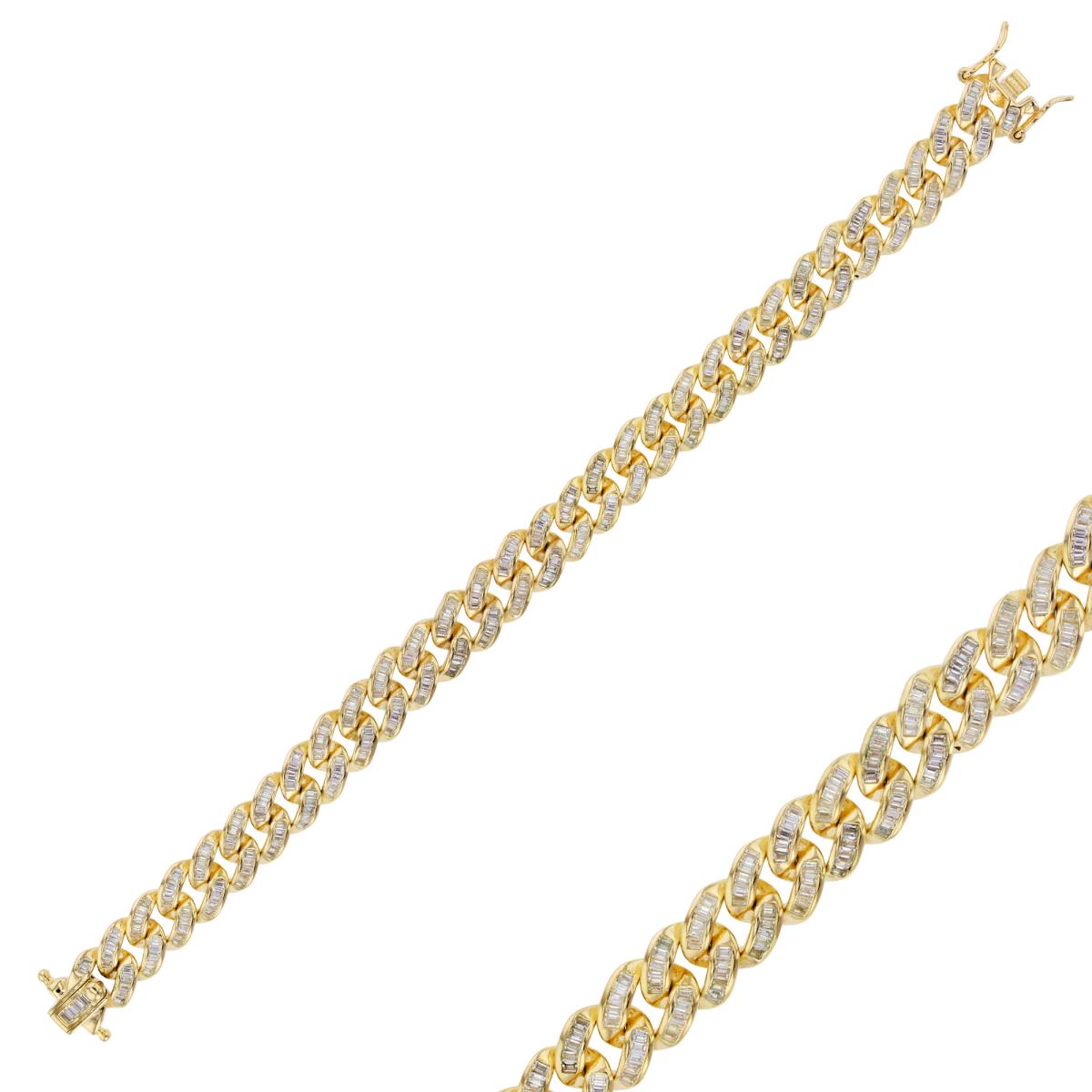 ESTIMATED- 14K Yellow Gold 2.6CTTW Diamonds 9.30mm 7.5" Hollow Miami Cuban 250 Chain Bracelet with Box Lock