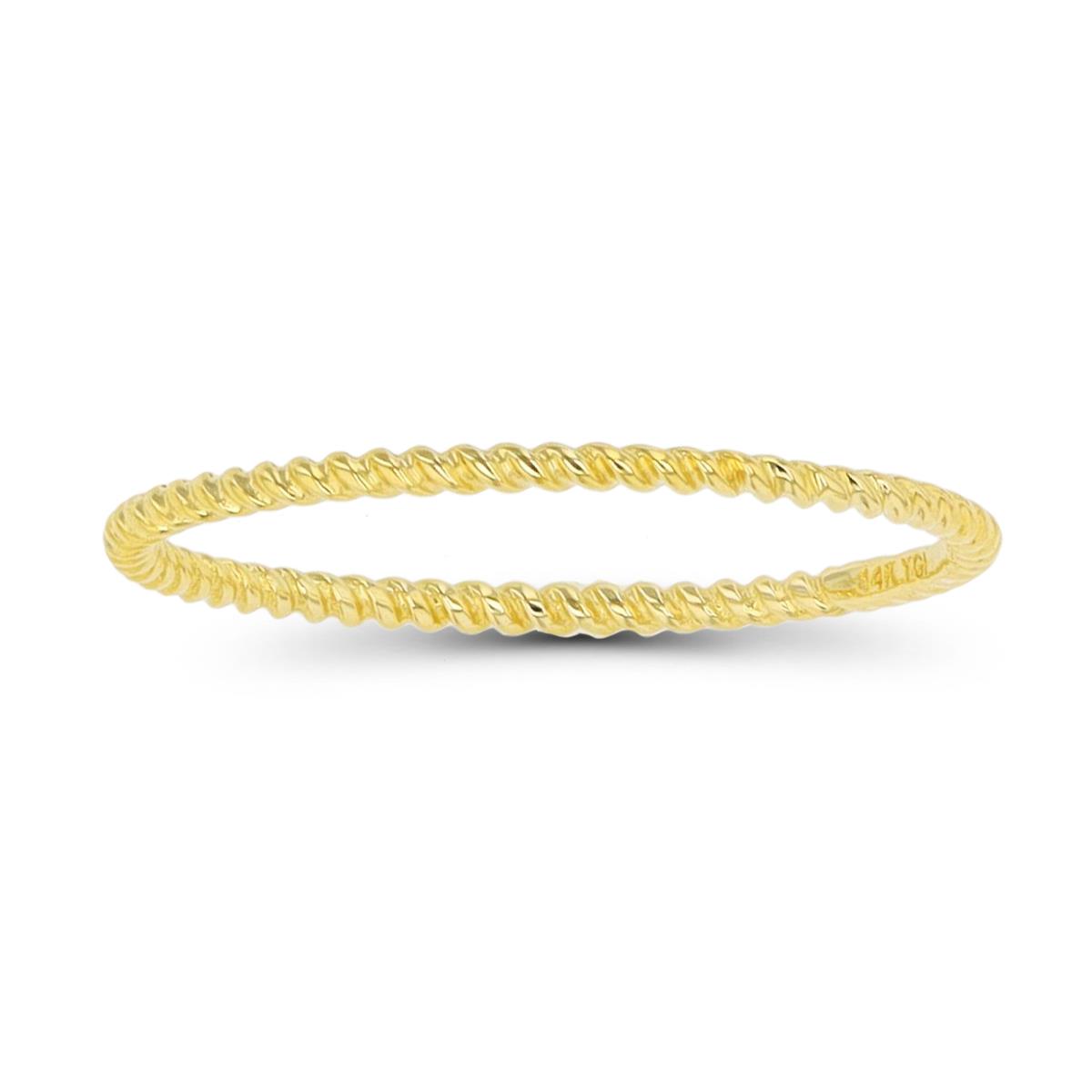 14K Yellow Gold 1.2mm Twist Band Ring