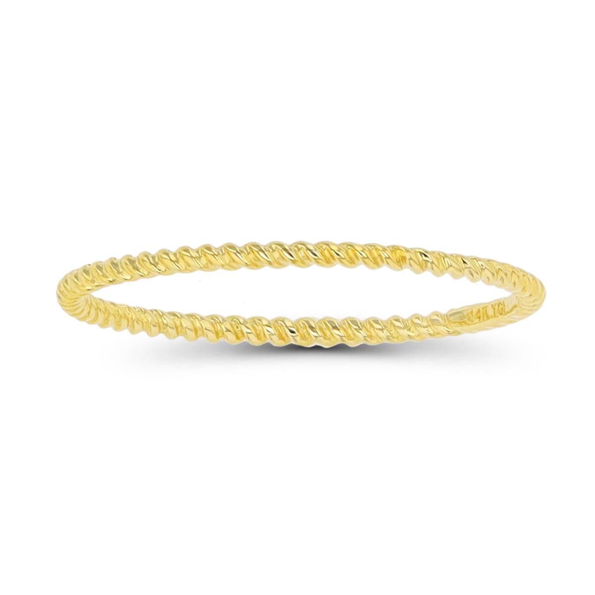 14K Yellow Gold 1.2mm Twist Band Ring