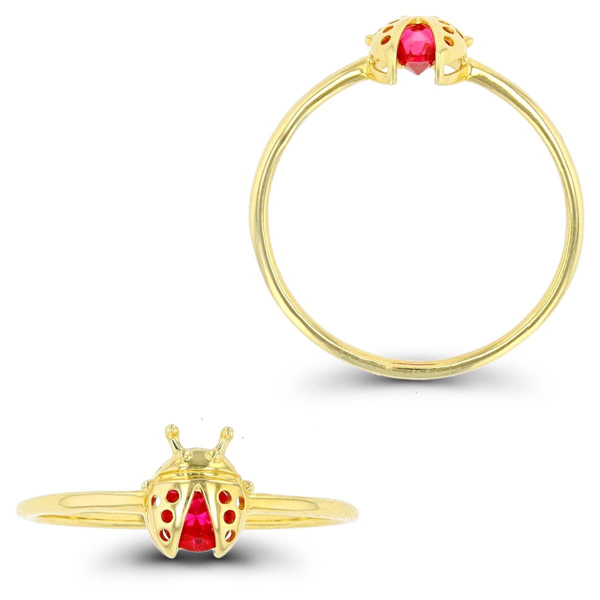 14K Yellow Gold Ladybug Fashion Ring