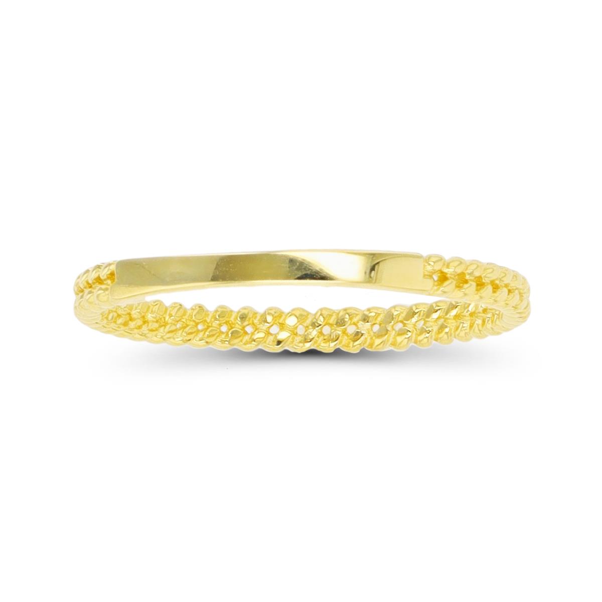14K Yellow Gold 2mm Chain Band Ring