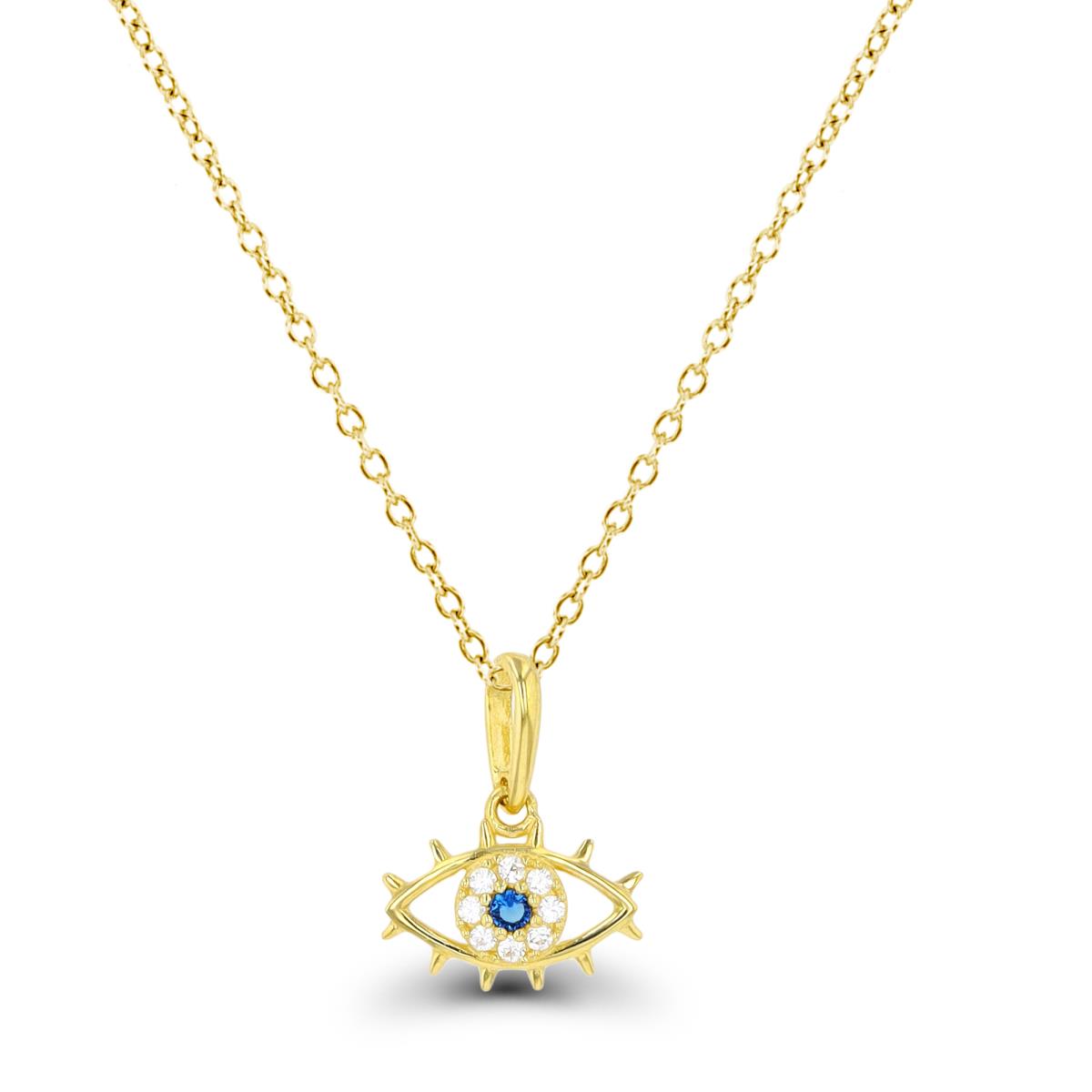 14K Yellow Gold Evil Eye 18" Necklace