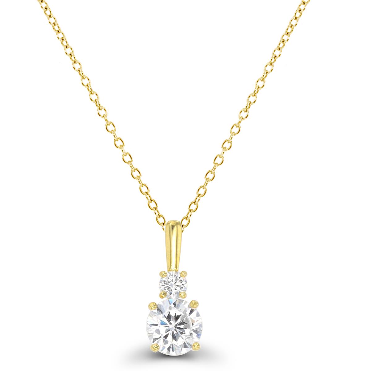 14K Yellow Gold 6mm & 3mm Double 18" Necklace