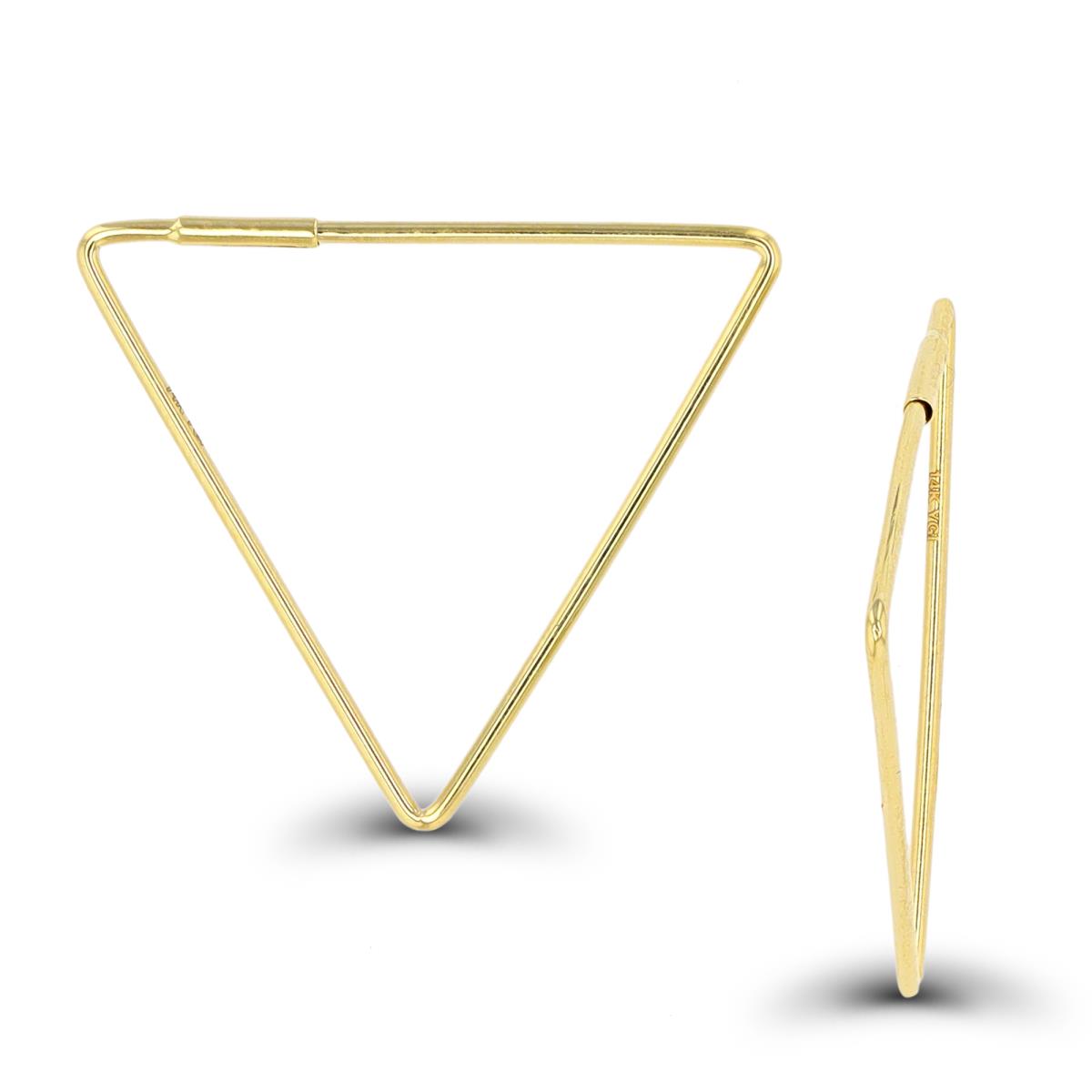 14K Yellow Gold Polished Triangle Hoop Earring