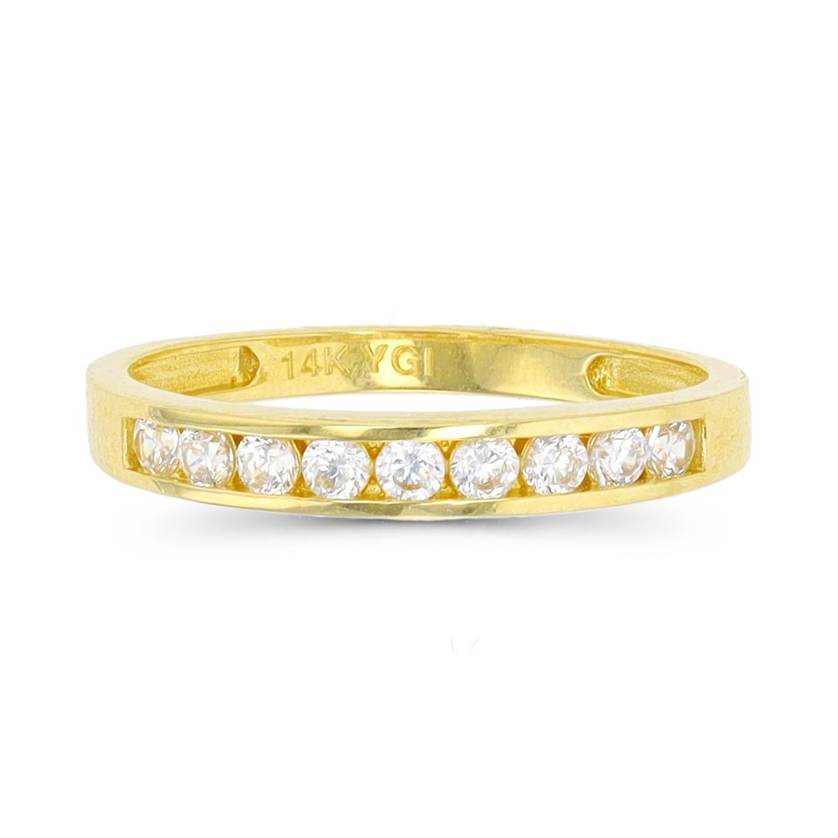 14K Yellow Gold 2mm Rd CZ Band Ring