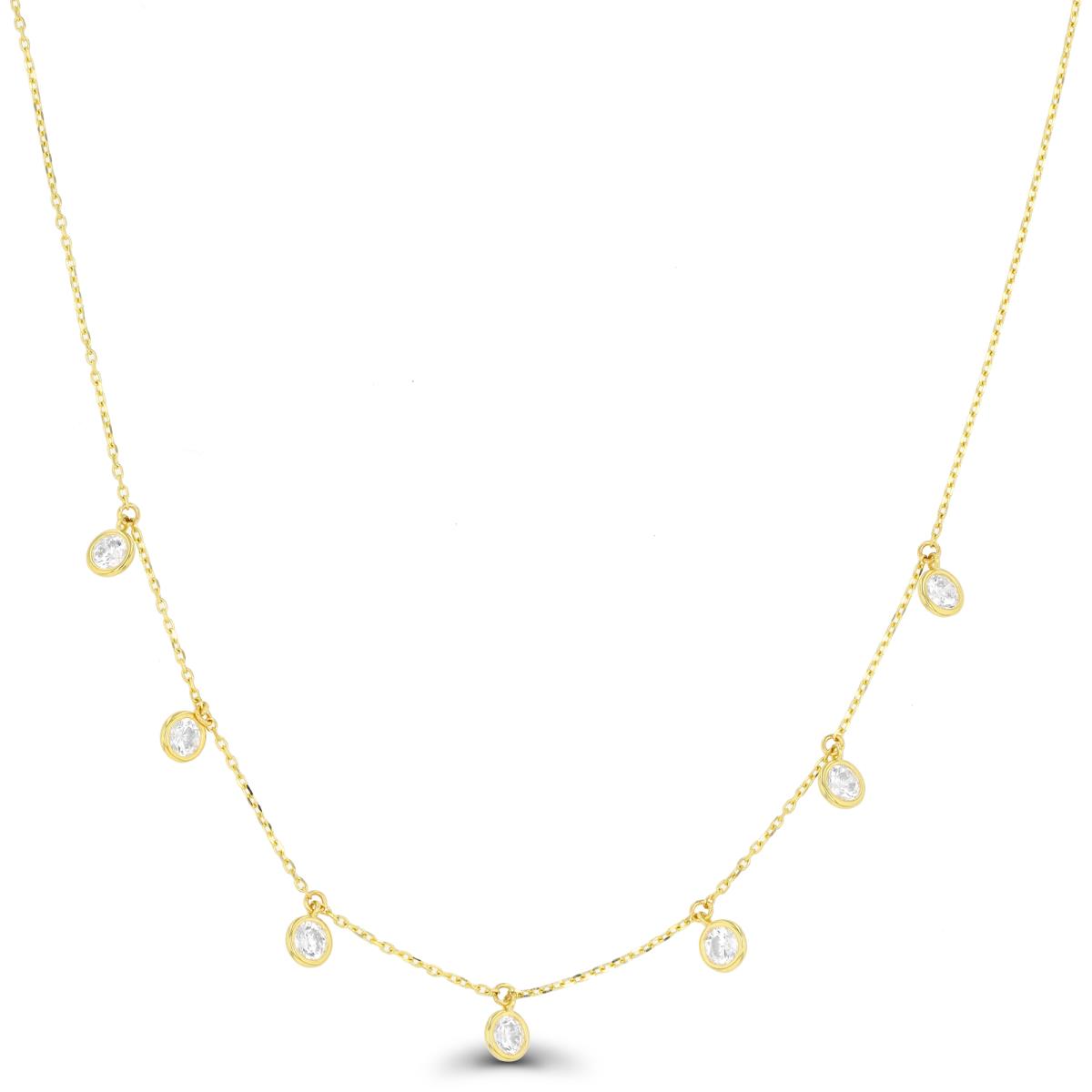 14K Yellow Gold 3mm Round Bezels 16"+2" Necklace