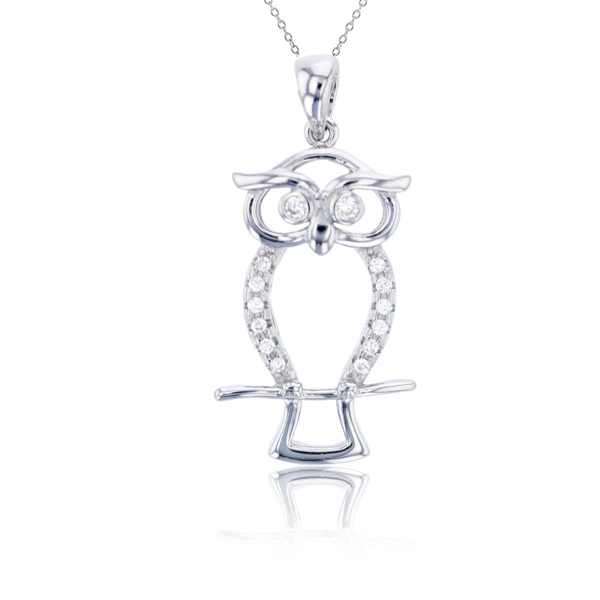 Sterling Silver Owl 18" Necklace
