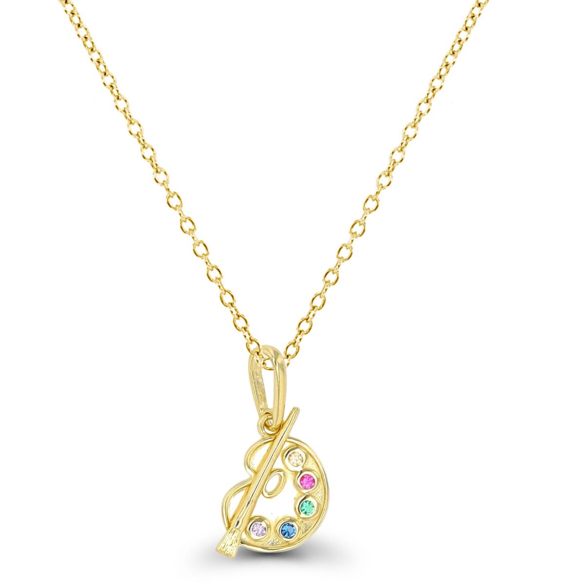 10K Yellow Gold Painting Board 18" Necklace