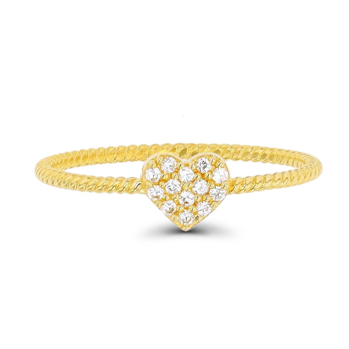 10K Yellow Gold Heart Twist Fashion Ring