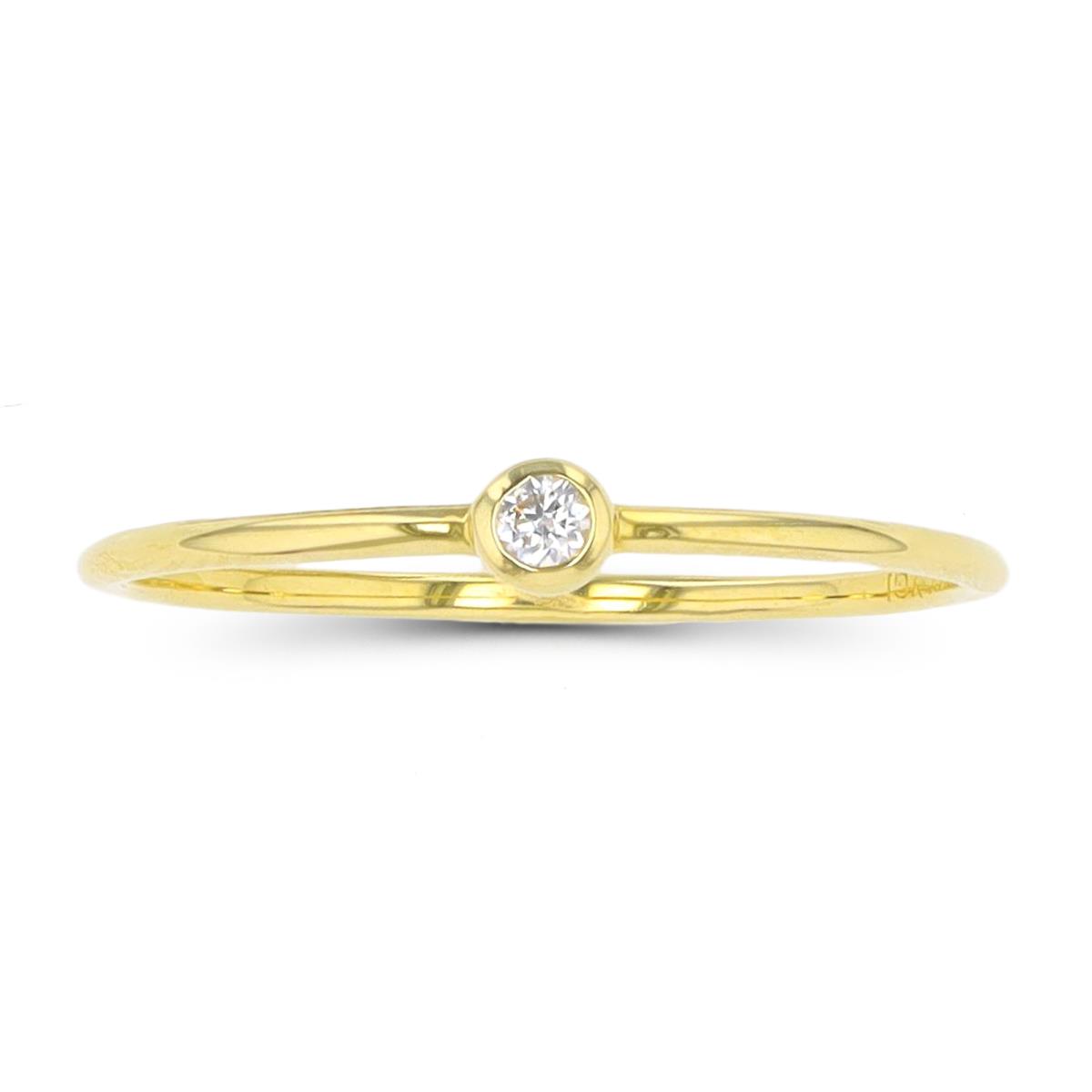 10K Yellow Gold 2mm Rd Bezel Fashion Ring