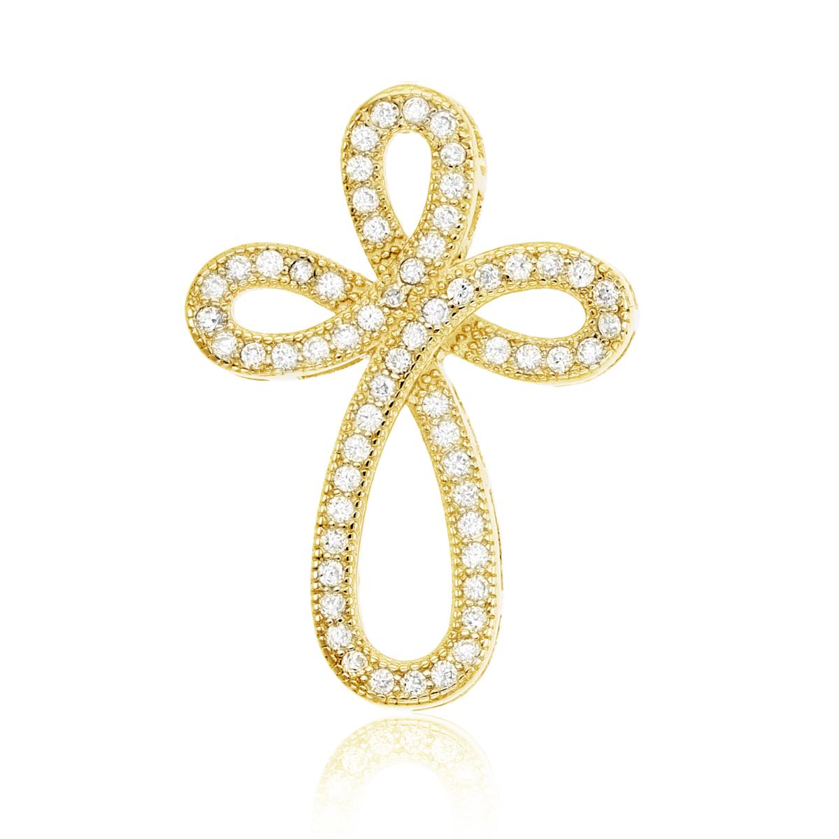 Sterling Silver Yellow Infinity Cross Pendant