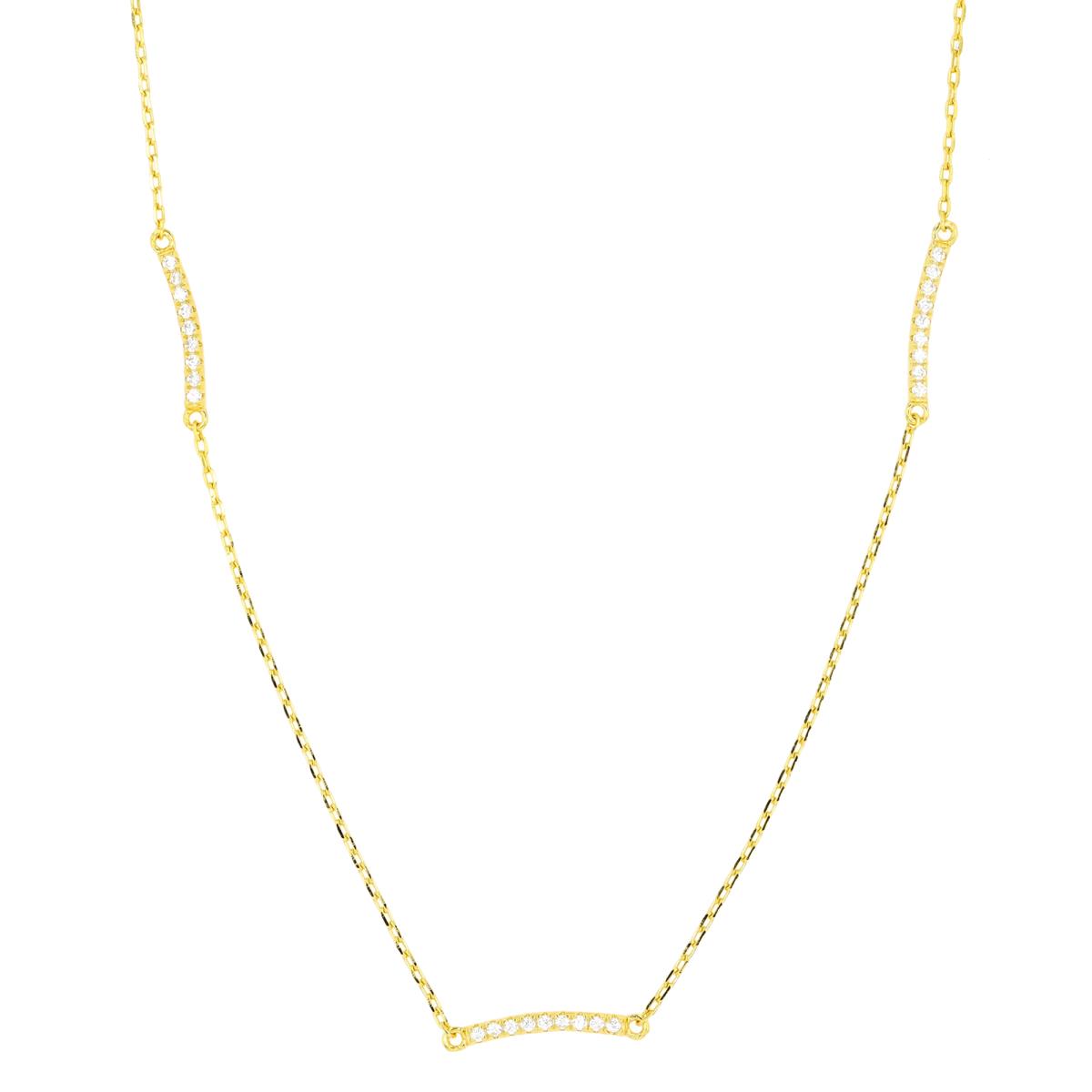 Sterling Silver Yellow Bar Station 18"+1" Necklace