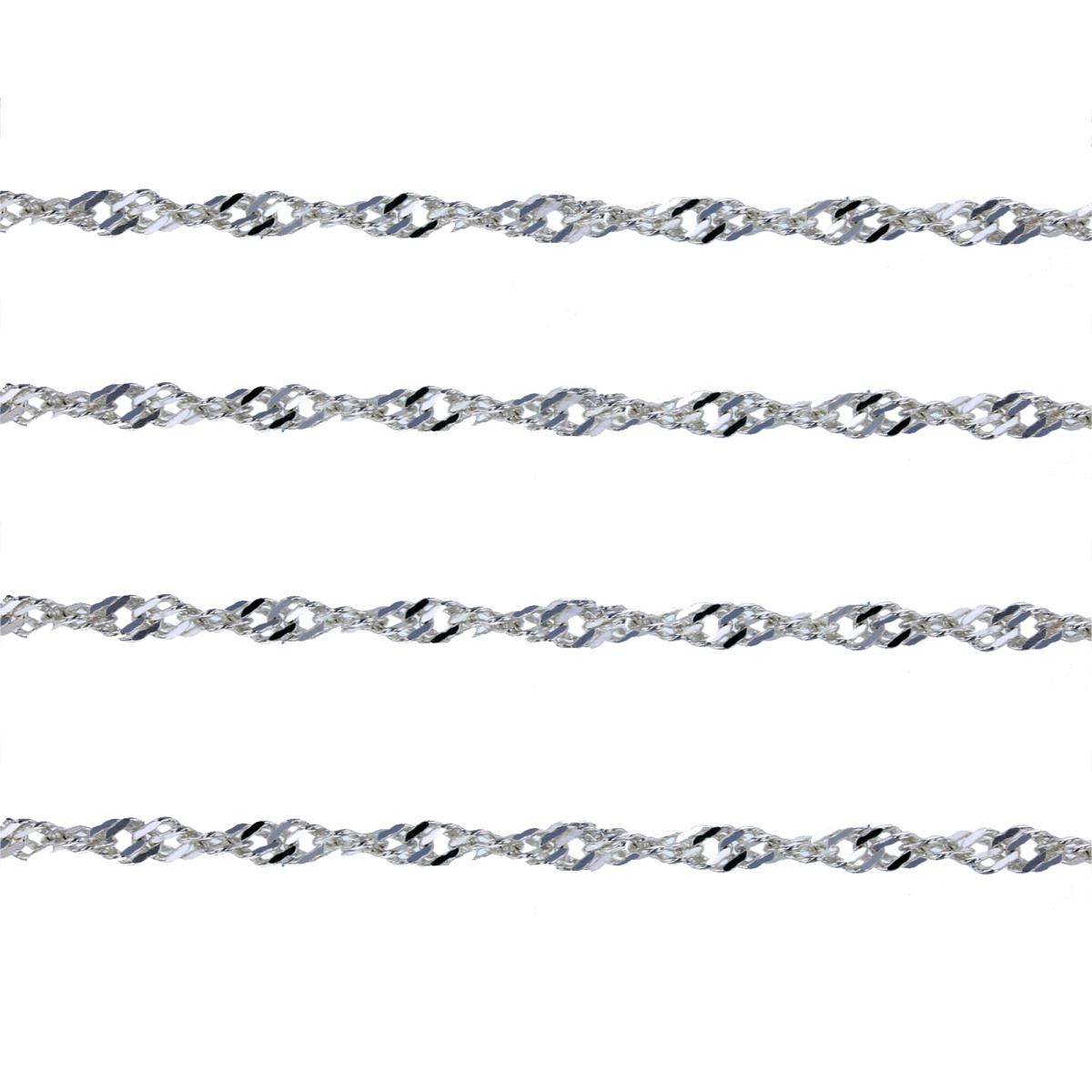 Sterling Silver Silver-Plated Ecoat 2.50mm 040 DC Singapore 18"/20"/24"/30" Set of Chains