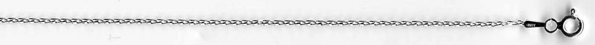 Sterling Silver Rhodium 1.1mm 8-Sided DC Spiga 20" Chain
