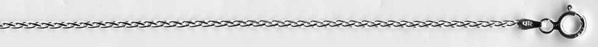 Sterling Silver Rhodium 1.45mm 8-Sided DC Spiga 20" Chain