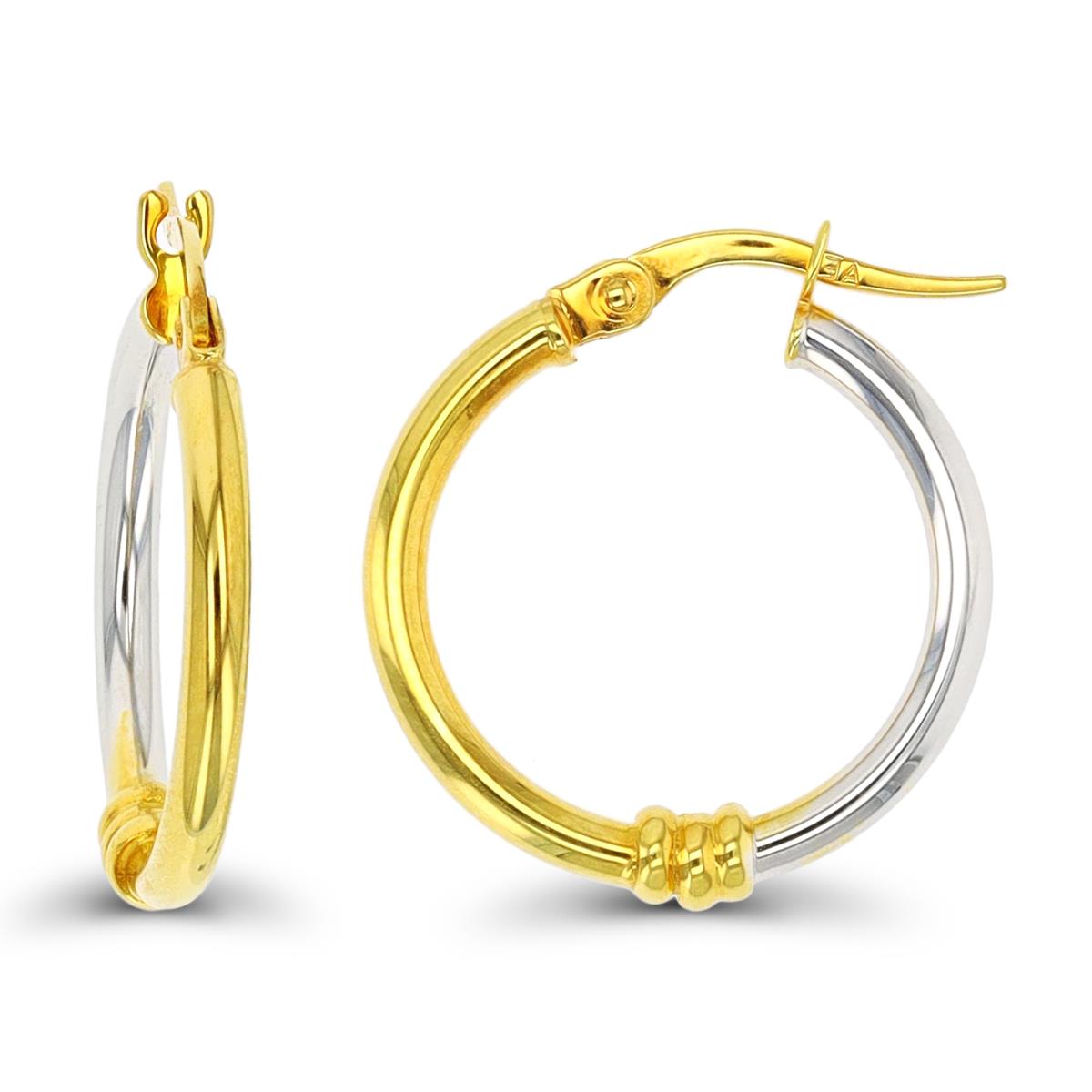 10K Two-Tone Gold 20x3mm Polished Hoop Earring
