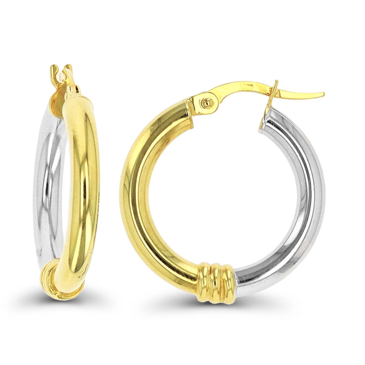 10K Two-Tone Gold 22x4mm Polished Hoop Earring