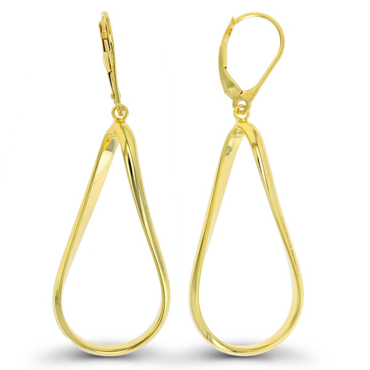 10K Yellow Gold Dangling Bell Leverback Earring