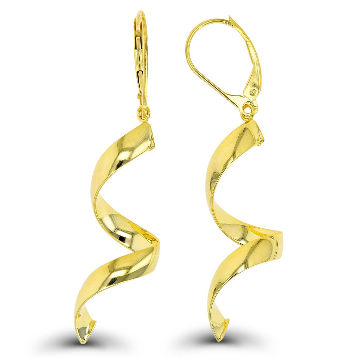 10K Yellow Gold Swirl Dangling Earring