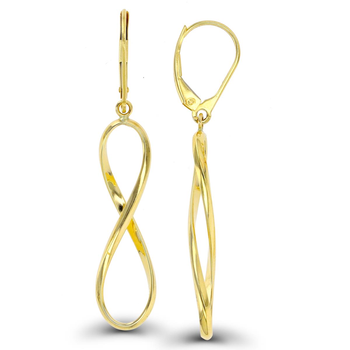 10K Yellow Gold Dangling Infinity LeverBack Earring