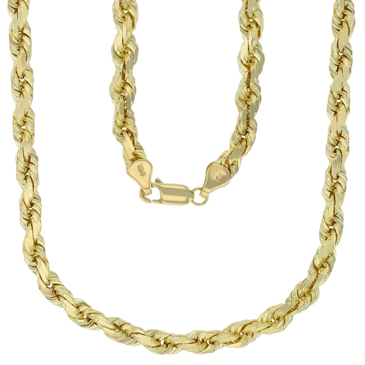14k Yellow Gold 7mm  Solid DC Rope 050 24" Chain