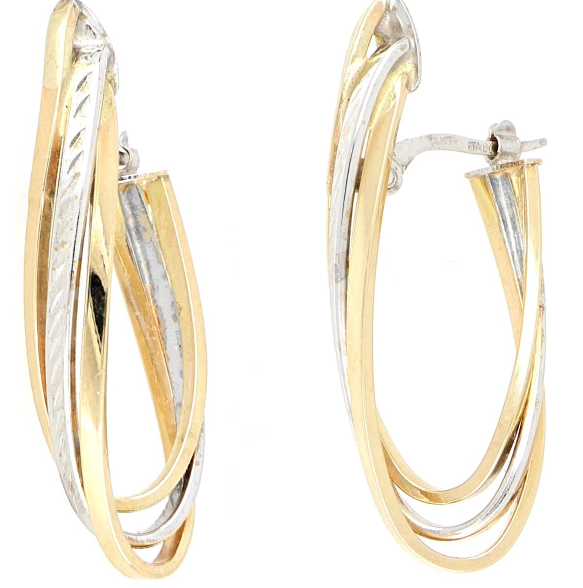10K Two-Tone Gold Twist Hoop Earring