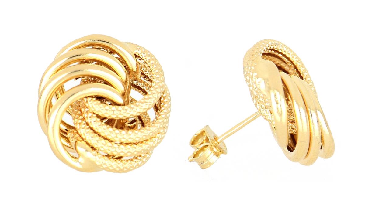 10K Yellow Gold Knot Stud Earring