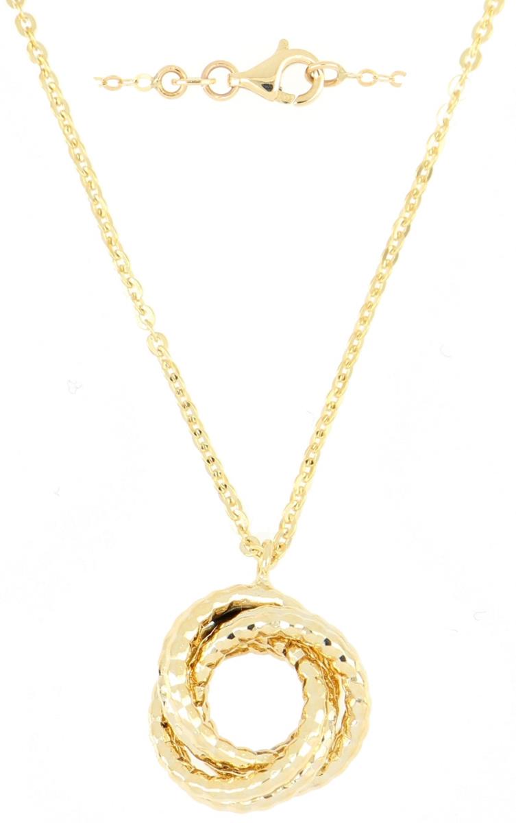 10K Yellow Gold Textured Knot 18" Necklace