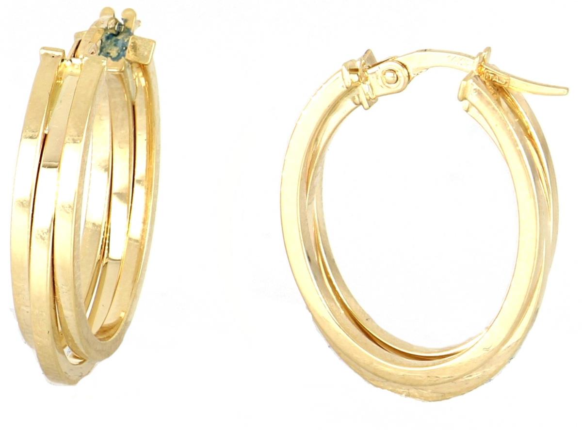 10K Yellow Gold Oval Hoop Earring