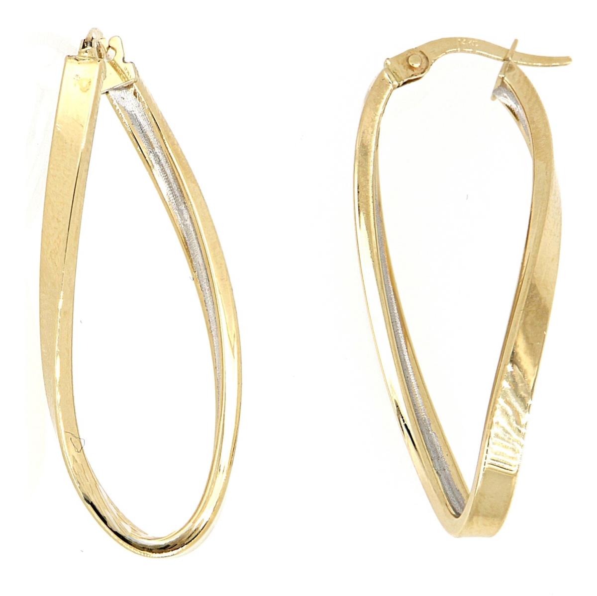 10K Yellow Gold Flat Twist Hoop Earring